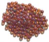 100 6mm Topaz AB Lustre Round Glass Beads